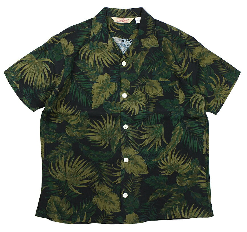 TROPHY CLOTHING [-DUKE HAWAIIAN S/S SHIRT- Black size.14,15,16,17]