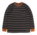 TROPHY CLOTHING [-MULTI BORDER L/S TEE- BLACK size.36,38,40,42]