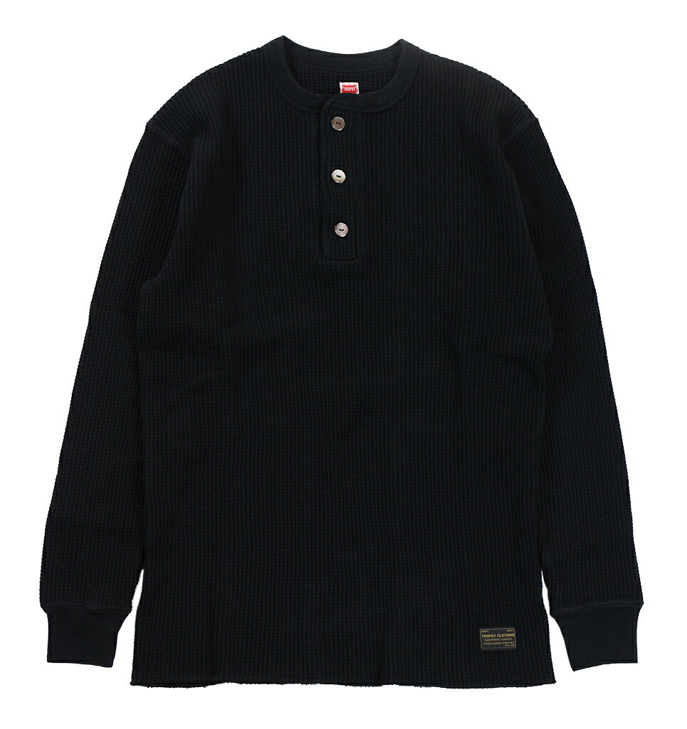 TROPHY CLOTHING [-Heavy Waffle Mil Henley L/S Tee-
