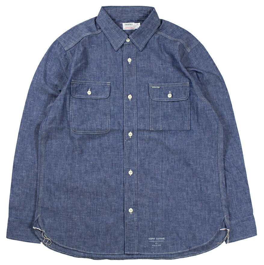 TROPHY CLOTHING [-HARVEST L/S SHIRT- Indigo size14,15,16,17.18]