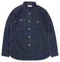 TROPHY CLOTHING [-POLKA DOT STRIPE MACHINE AGE L/S SHIRT- Indigo size 14,15,16,17]