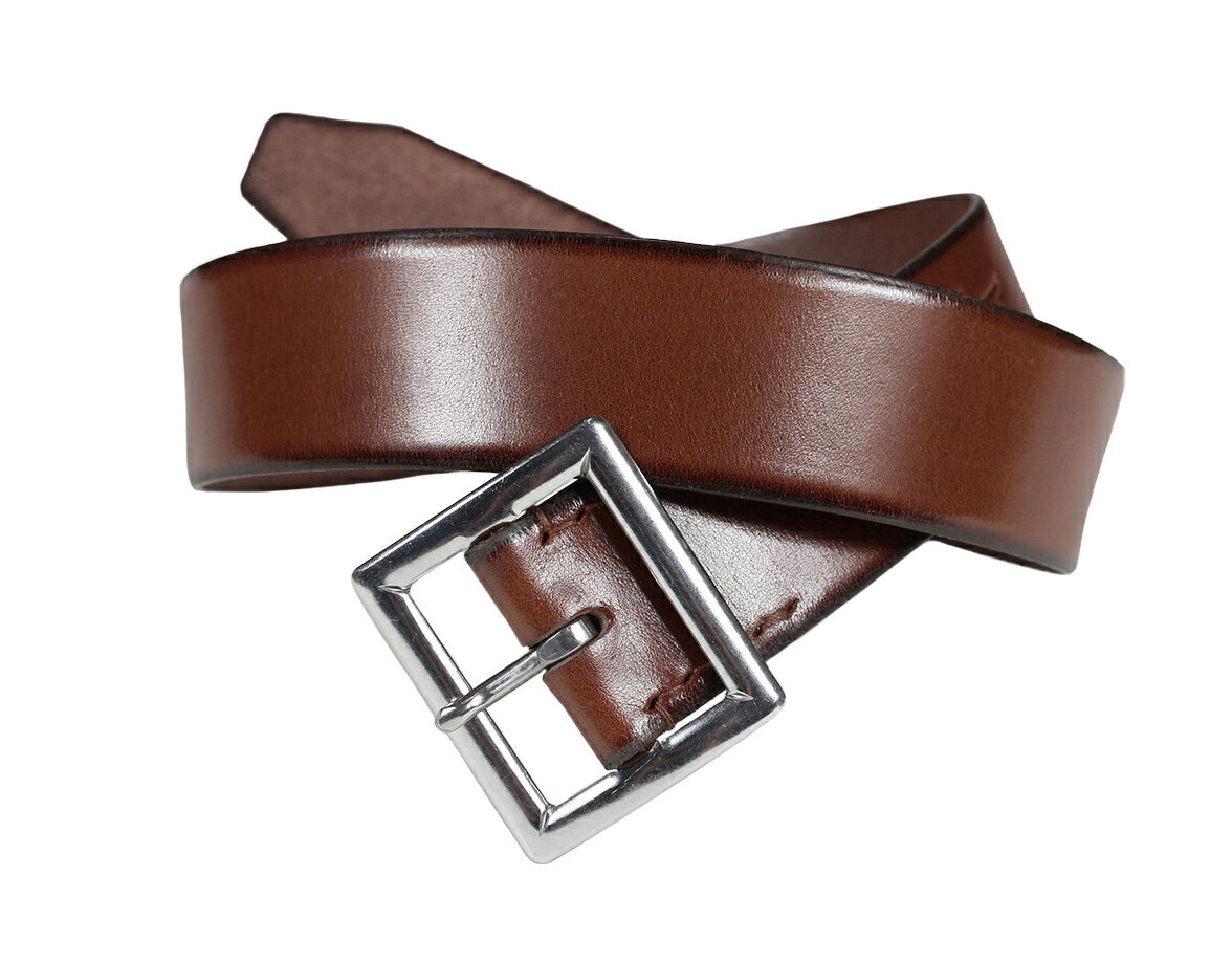 TROPHY CLOTHING [-INDUSTRIAL IRON BUCKLE LEATHER BELT- Brown w.32,34,3...