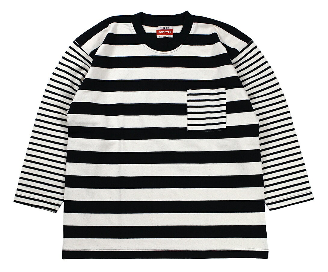 POP EYES [-CRAZY BORDER Tee Shirt LS- WIDE×NARROW size.S,M,L,XL]