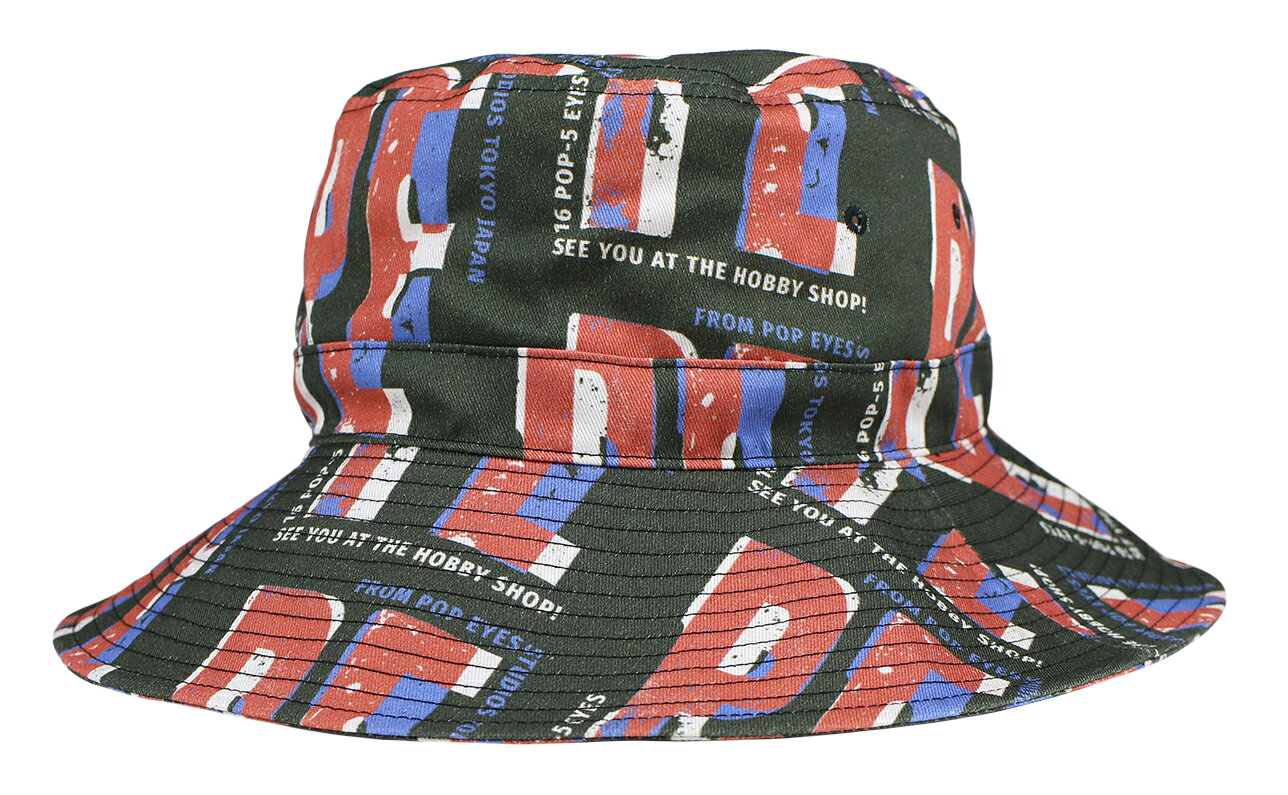 商品情報商品説明/素材POP EYES -PE Hobby Art BUCKET HAT-・BLACK・COTTON100%シルクスクリーンの独創的なPEアートの世界広がるオリジナルファブリックを使用したバケットハット。『PE』を楽しみや癒しや自由で表現したホビーアートグラフィックをCOTTON 100%の生地に落とし込んでいます。サイズ/寸法M：約58cmL：約60cm※若干の誤差はご了承下さい。生産国日本注意事項当店は実店舗と商品の在庫を共有しておりますので在庫情報につきまして誤差が生じる場合がございます。ご注文頂いた商品がご用意できない場合がございますが、予めご了承ください。POP EYES [-PE Hobby Art BUCKET HAT- BLACK size.M,L] ポップアイズ 2026SS 正規販売代理店 帽子 バケットハット ＞＞＞【色違いはこちら】＜＜＜ 2