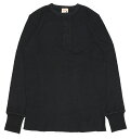 GLAD HAND [GLAD HAND-11 -WAFFLE HENRY L/S T-SHIRTS- BLACK size.S,M,L,XL]