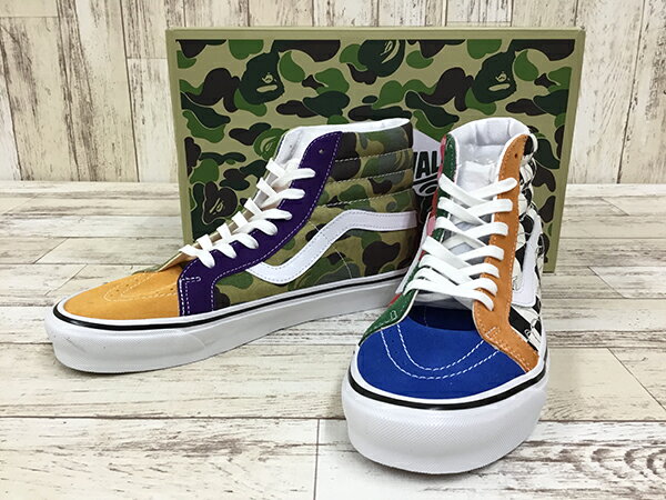 yÁzA BATHING APE ~ VANS MULTI CAMO SK8-HI BAPE 1H73191911 FW212022N3ׁ