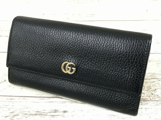 【中古】GUCCI グッチ 456116 GG マーモント 財布 ウォレット レザー ブラック ※2025年5月入荷※ 【中古】GUCCI グッチ 456116 GG マーモント 財布 ウォレット レザー ブラック ※2025年5月入荷※