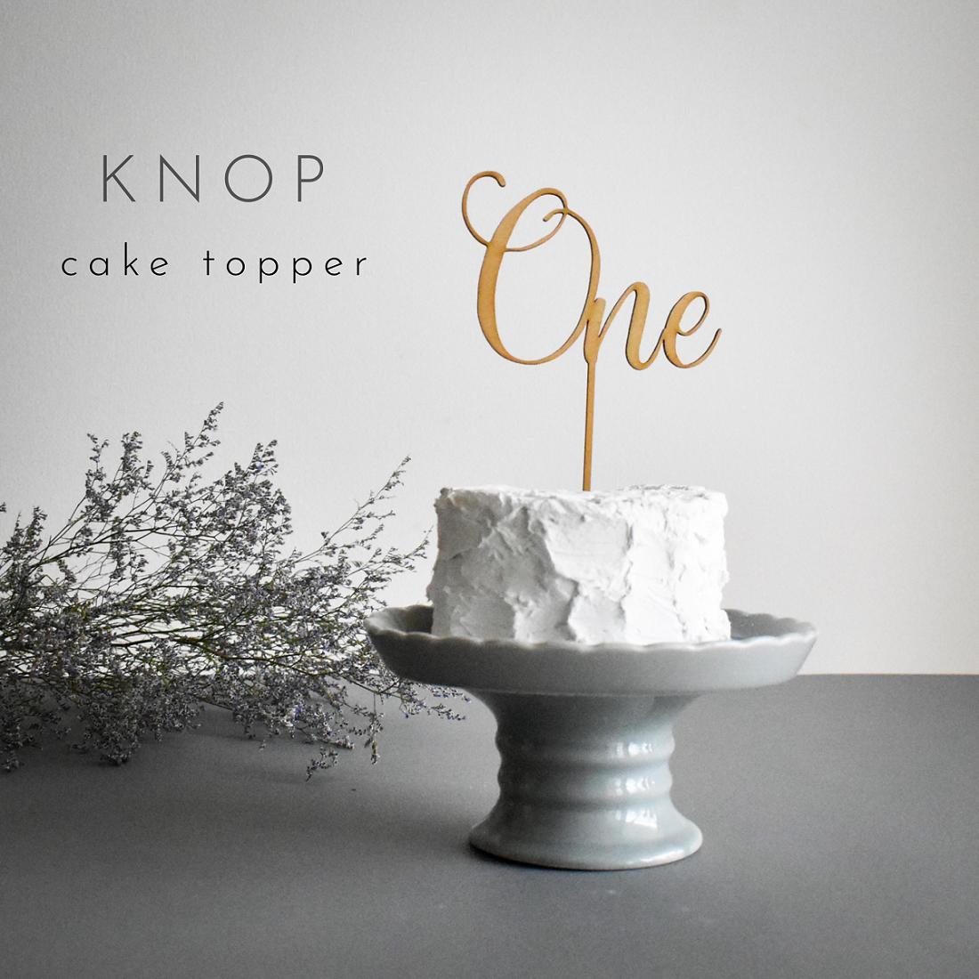 KNOP 【木製　ケーキトッパー　one】数字　1ヶ月　1歳　　ファーストバースデー 誕生日　バース ...