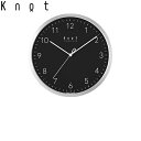 Knot カスタマイズ掛け時計 アラビア数字インデックス ブラック×シルバー 27cm ノットクロック CLOCK Arabic スイープセコンド 静かな秒針 日本製 壁掛け時計 音がしない