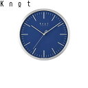 Knot カスタマイズ掛け時計 3Dバーインデックス ブルー×シルバー 27cm ノットクロック CLOCK 3D BAR スイープセコンド 静かな秒針 日本製 壁掛け時計 音がしない