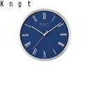 Knot カスタマイズ掛け時計 ローマ数字インデックス ブルー×シルバー 27cm ノットクロック CLOCK Roman スイープセコンド 静かな秒針 日本製 壁掛け時計 音がしない