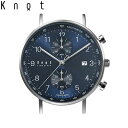 Knot ノット 時計 クラシック クロノグラフ アラビック シルバー ＆ ネイビー 時計本体のみベルト別売り 腕時計 メンズ レディース サファイアガラス 日本製