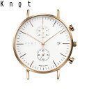 Knot ノット 時計 クラシック クロノグラフ ローズゴールド ＆ ホワイト 時計本体のみベルト別売り メンズ サファイアガラス 日本製 腕時計