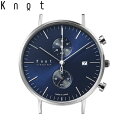 Knot ノット 時計 クラシック クロノグラフ シルバー ＆ ネイビー 時計本体のみベルト別売り 腕時計 メンズ レディース サファイアガラス 日本製