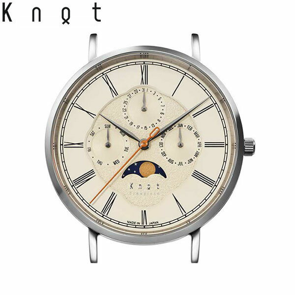  Knot ノット 時計 クラシック ムーンフェイズ シルバー ＆ アイボリー トリプルカレンダー 腕時計 日本製 時計本体のみ（ベルト別売り）