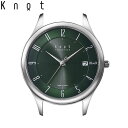 Knot ノット 時計 クラシック ソーラー アラビック 38mm シルバー ＆ グリーン 時計本体のみベルト別売り ソーラームーブメント 腕時計 メンズ サファイアガラス 日本製