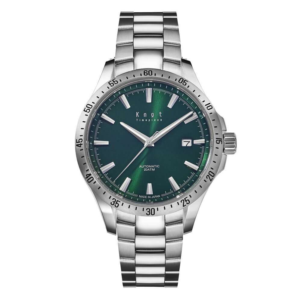 Knot ノット 時計 【NEW!】 AT1-40S オートマチックスポーツ シルバー ＆ グリーン 時計本体のみベルト別売り サファイアガラス 日本製 自動巻 機械式時計 【オンネームサービス不可】