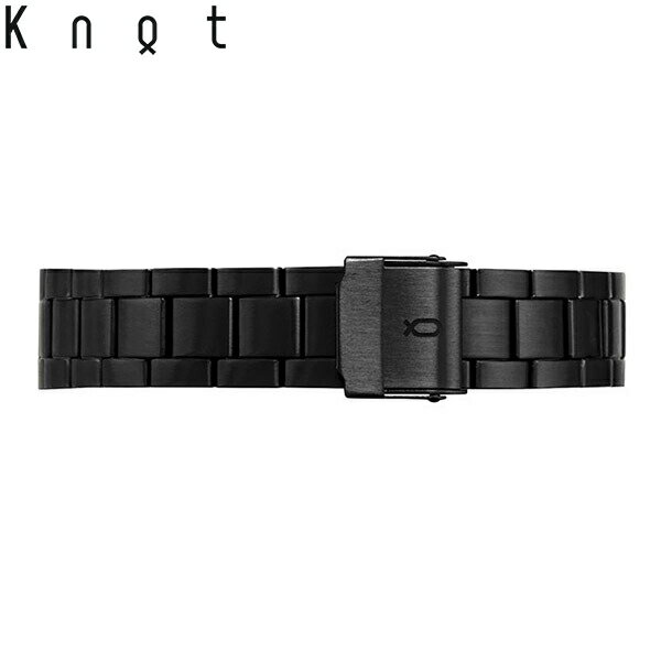  Knot ノット 時計 ステンレスリンクストラップ 時計ベルト 18mm ブラック ベルトのみ購入はメール便のため代引き・着日指定・包装不可 スペアベルト ご自分でサイズ調整可能なスライド式バックル メタルベルト 日本製