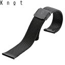 楽天Maker’s Watch KnotKnot ノット 時計 ミラネーゼ メッシュベルト 時計ベルト 18mm ブラック ベルトのみ購入はメール便のため代引き・着日指定・包装不可 スペアベルト ご自分でサイズ調整可能なスライド式バックル ステンレスメッシュ 日本製