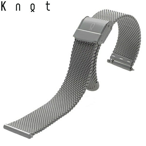 Knot ノット 時計 ミラネーゼ メッシュベルト 時計ベルト 18mm グレー ベルトのみ購入はメール便のため代引き・着日指定・包装不可 スペアベルト ご自分でサイズ調整可能なスライド式バックル ステンレスメッシュ 日本製