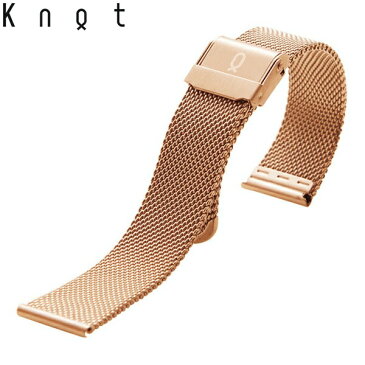 Knot（ノット）ミラネーゼ メッシュベルト 時計ベルト 18mmローズゴールドベルトのみ購入はメール便のため代引き・着日指定・包装は不可スペアベルト/ご自分でサイズ調整可能なスライド式バックル/ステンレスメッシュ/日本製/