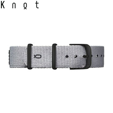 Knot（ノット）FUKUI SHINDO NATOナイロンストラップ 替えベルトグレー ＆ ブラックバックル 時計ベルト 18mmベルトのみ購入はメール便のため代引き・着日指定・包装は不可スペアベルト/日本製/