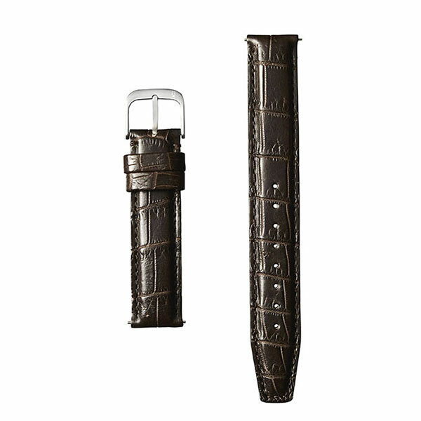 Knot ノット 時計 プレミアムクロコダイル ストラップ ロング ＆ ストレートシェイプ 時計ベルト 18mm ダークブラウン ベルトのみ購入はメール便のため代引き・着日指定・包装不可 スペアベルト 日本製 腕時計 ウォッチストラップ