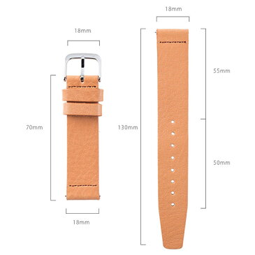 Knot(ノット)栃木レザーベルト ストレートシェイプ 時計ベルト 18mm ブラック | ベルトのみ購入はメール便のため代引き・着日指定・包装は不可 スペアベルト 日本製 腕時計ストラップ