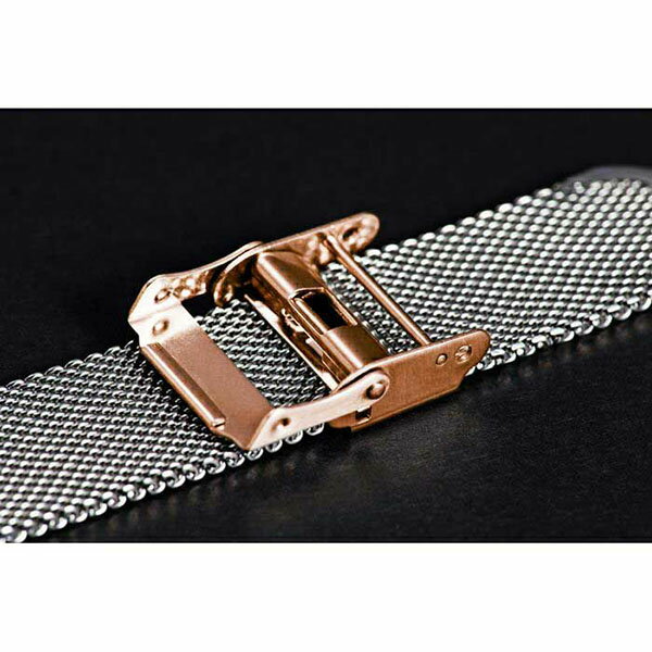 Knot ノット 時計 ミラネーゼ メッシュベルト 時計ベルト 18mm シルバー×ローズゴールド ベルトのみ購入はメール便のため代引き・着日指定・包装不可 ベルト ご自分でサイズ調整可能なスライド式バックル ステンレスメッシュ