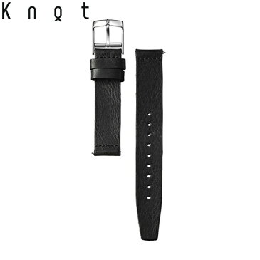Knot(ノット)栃木レザーベルト ストレートシェイプ 時計ベルト 18mm ブラック | ベルトのみ購入はメール便のため代引き・着日指定・包装は不可 スペアベルト 日本製 腕時計ストラップ