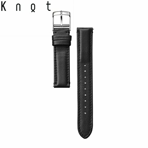 Knot ノット 時計 防水レザー ストレートシェイプ 3Mスコッチガード 時計ベルト 18mm ブラック ベルトのみ購入はメール便のため代引き・着日指定・包装不可 スペアベルト 日本製 腕時計 ウォッチストラップ