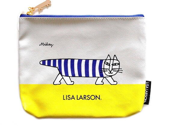 Lisa Larson リサラーソン 北欧 ポーチ-L 化粧ポーチ 3種類柄 かわいい ミニポーチ バッグ 通学 通園バッグ セカンドバッグ 北欧雑貨