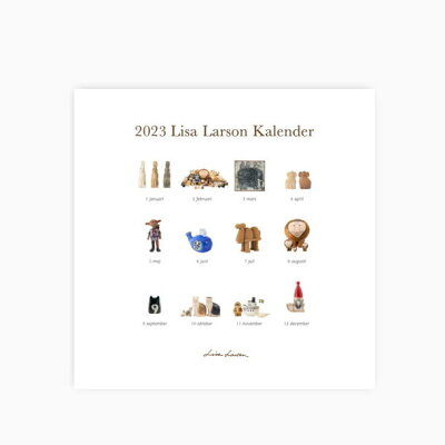 リサラーソン 2023年 陶器カレンダー 北欧 おしゃれ かわいい 壁掛け タイプ カレンダー 可愛い動物 キャラクター 日程 予定 北欧雑貨 Lisa Larson
