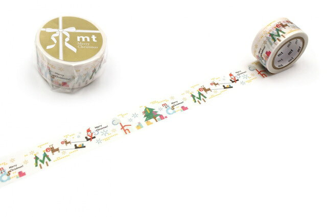 郵便なら送料180円/個★ カモ井 カモイ マスキングテープ 活字クリスマス MT 幅23mm...