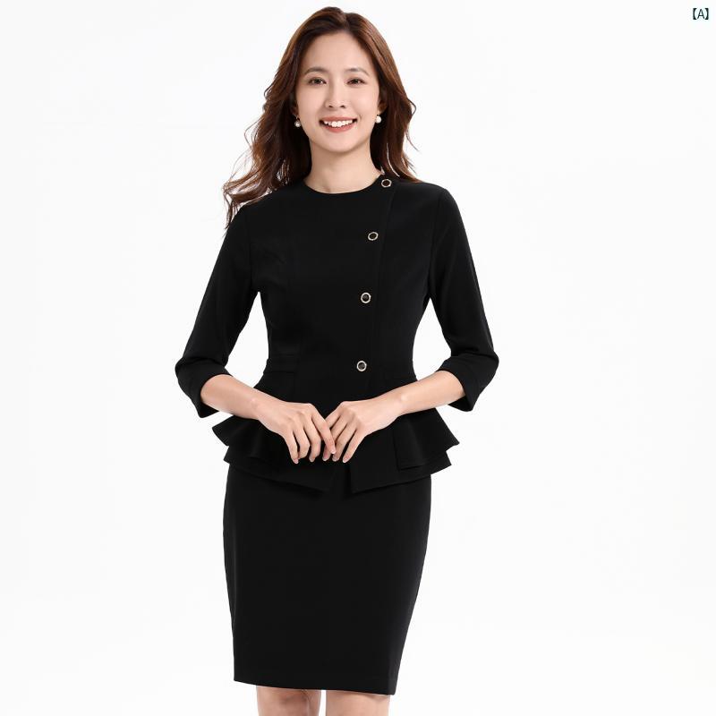 2025 春 高級 プロ スーツ レディース ホテル 企業 フロント デスク 受付 作業着 会議 サービス
