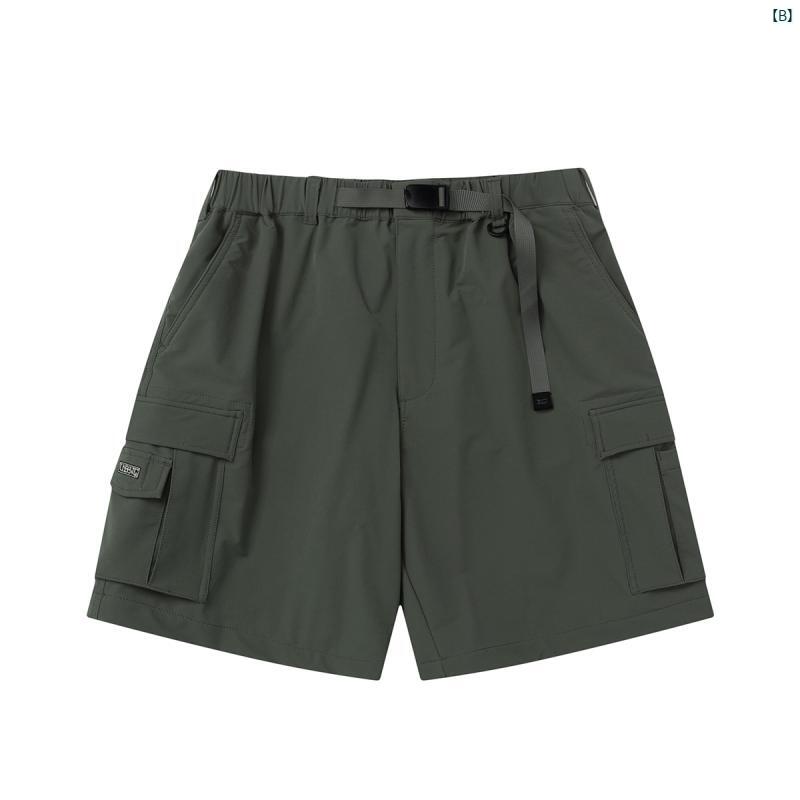 UNBENT 25 SS 製 速乾 刺繍 ロゴ マルチ ポケット ワーク ショーツ カジュアルショーツ メンズ