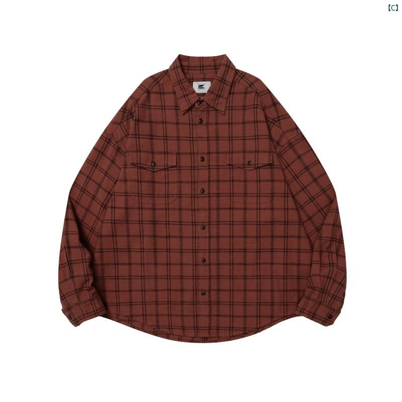 UNBENT 生地 レトロ カジュアル ウォッシュ 加工 ダメージ チェック シャツ 3色 展開たり 長袖 メンズ