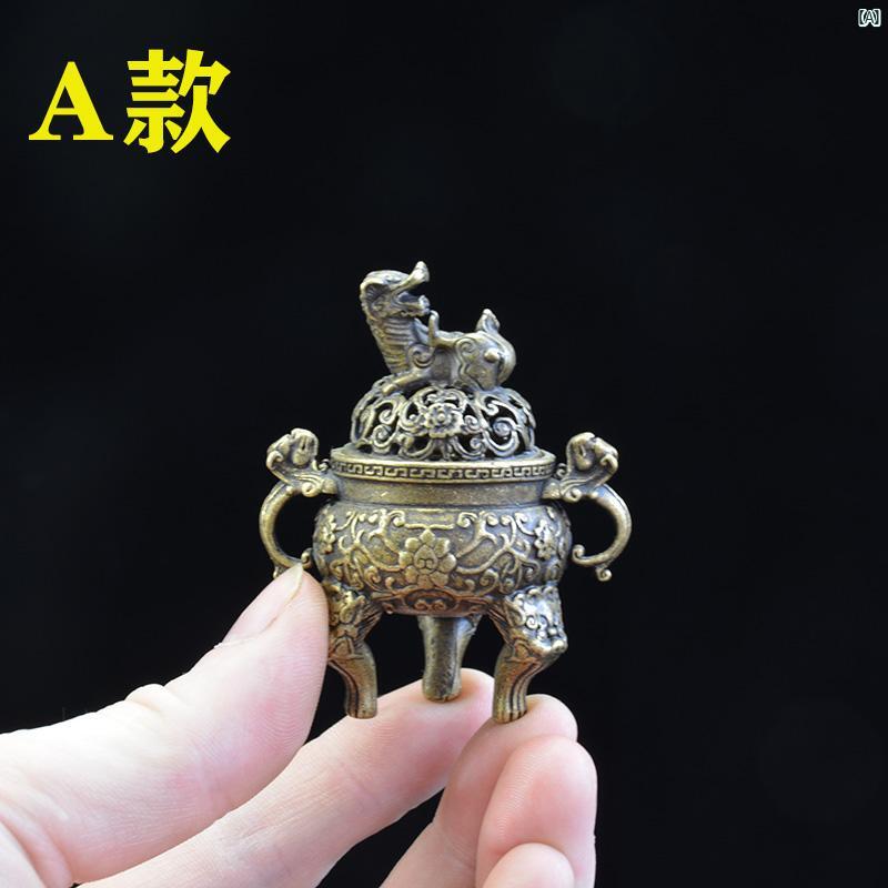 レトロ ミニ 銅小さ　 香炉 中国 レトロ的　 銅 香炉 アロマセラピー バーナー 白檀小さ　 バーナー マイクロ 風景 銅 装飾品