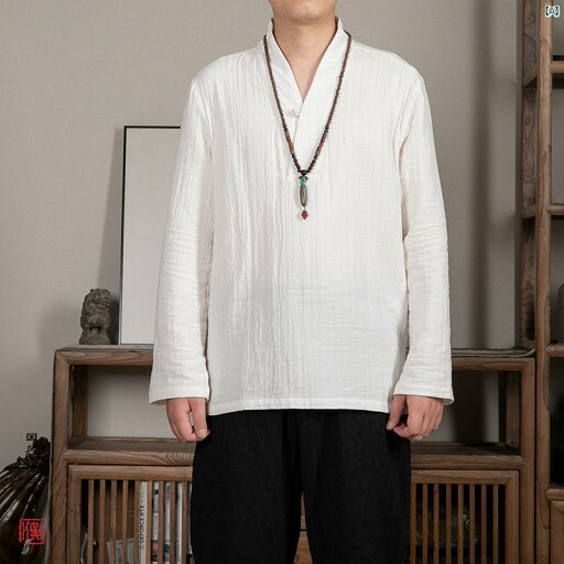 春 長袖 Tシャツ メンズ レトロ 中華風 瞑想 漢服 インナー レイ ヤード シャツ 素歳 中国 トップ 春 長袖 Tシャツ メンズ レトロ 中華風 瞑想 漢服 インナー レイ ヤード シャツ 素歳 中国 トップ