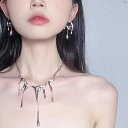 韓国 ネックレス チェーン 不規則 タッセル ウォータードロップ 鎖骨 チェーン ラブ イヤリング ハイエンド イヤリング