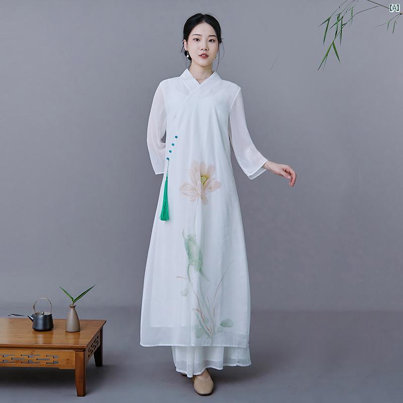 レディース 民族衣装 コスプレ おしゃれ ファッション 個性的ファッション 中国 夏 レースアップ 瞑想 茶 ドレス 文…