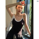 レディース レディース ファッション 韓国 韓国 ヨーロピアン 海外風 おしゃれ かわいい 綺麗 大人 アメリカ スパイシー 色 小柄 キャミソール 夏 ショート ナーボトム タイト スリミング トップ 外着(4)