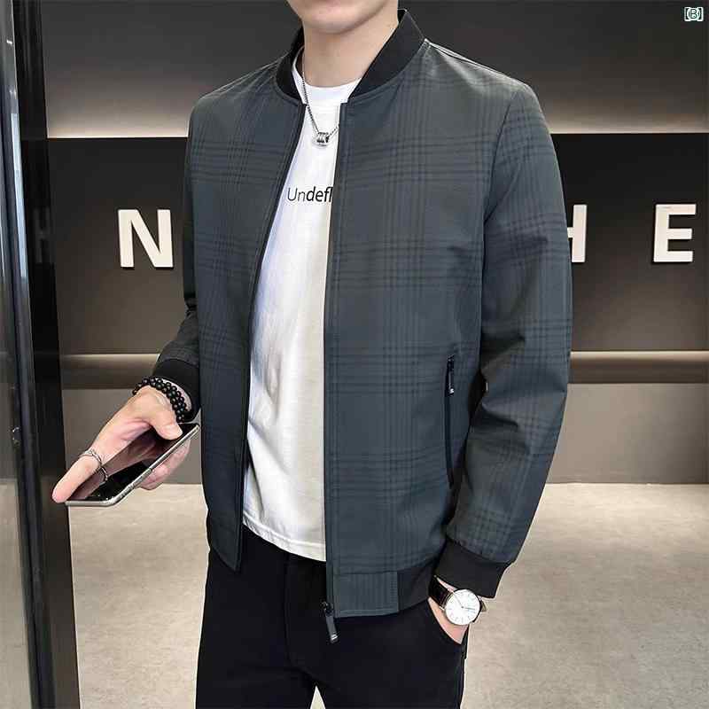 ジャケット メンズ 秋 野球 襟 ショート フライト スタッフ カジュアル トップ