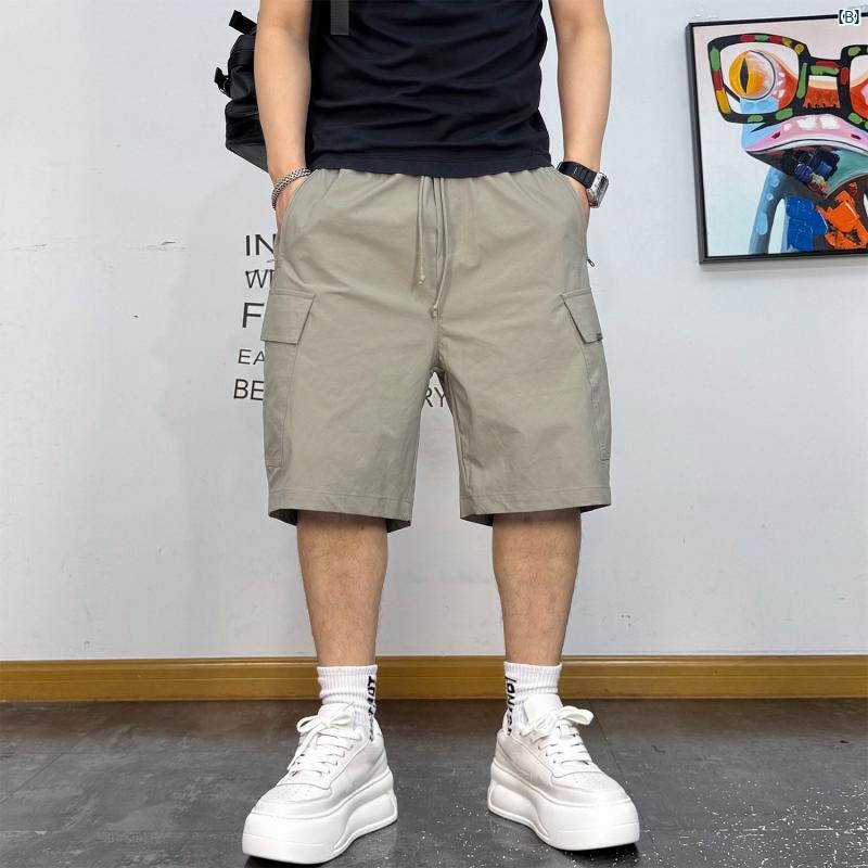 ブラック 冷感 ワーク ショーツ メンズ 2025 夏 薄手 カジュアルショーツ 速乾 スポーツ