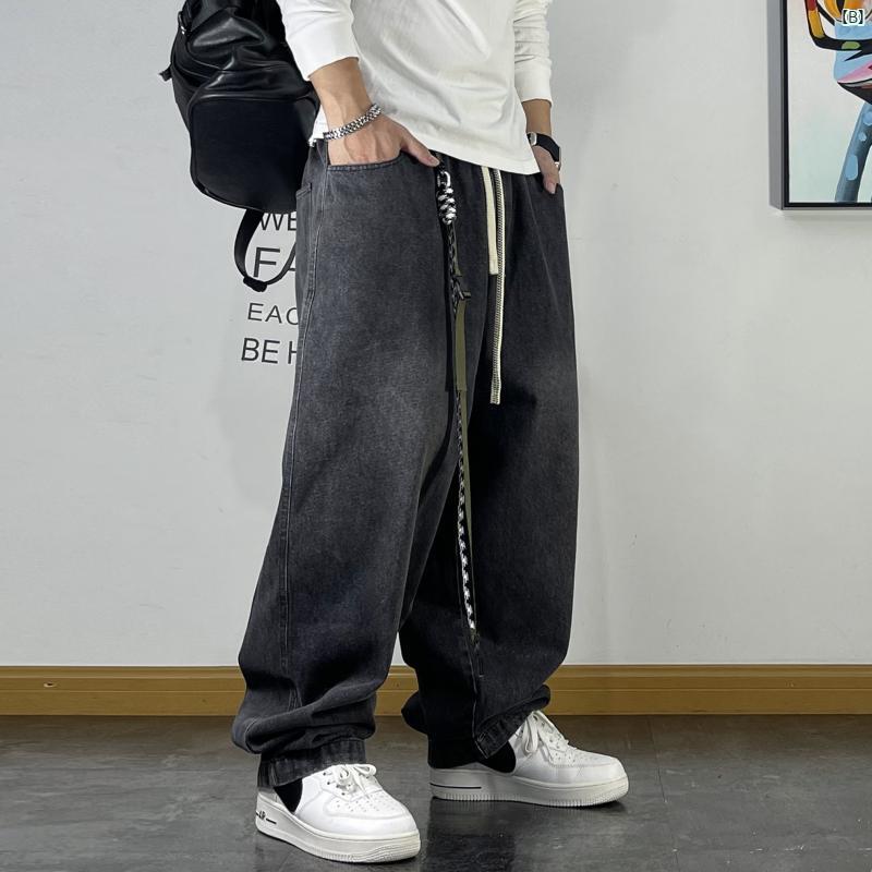 アメリカン レトロ シンプル ストレート パンツ 春秋お父さん ライト カラー ストリート ジーンズ 男性用