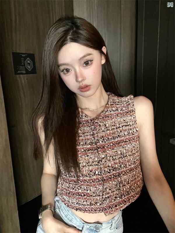レディース レディース ファッション 韓国 韓国 ヨーロピアン 海外風 ファッション おしゃれ かわいい 綺麗 レトロ スリム ショート ベスト 夏 ユニーク ユニーク アウタートップ
