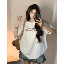 レディース ファッション おしゃれ かわいい 韓国 風 韓国ファッション 風 カジュアル 白 バック プリントコットン 半袖 T シャツ 夏 多途 カジュアル トップ(4)