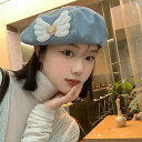 レディース　レディース　ファッション　韓国　韓国ファッション　海外ファッション　かわいい　アメリカン 天使 デニム ベレー 帽 春夏 大 き 頭囲 顔 リトル ベイ レイ 画家帽子