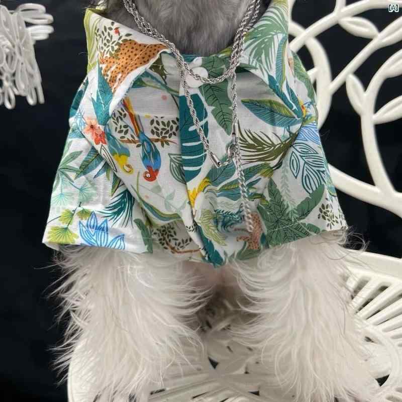 夏 犬 服 小型 犬 薄手 花柄 シャツ テディ シュナウザー コーギー パグ 猫 服 ペット 服