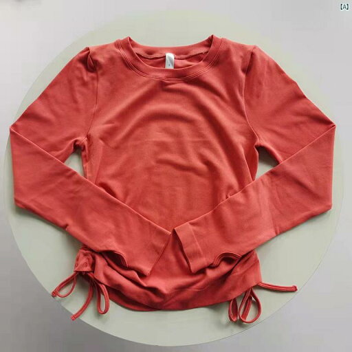 秋冬 長袖 サイド 巾着 フィットネス ヨガ 服 スポーツ ランニング 通気性 耐久性 タイト トップ 秋冬 長袖 サイド 巾着 フィットネス ヨガ 服 スポーツ ランニング 通気性 耐久性 タイト トップ